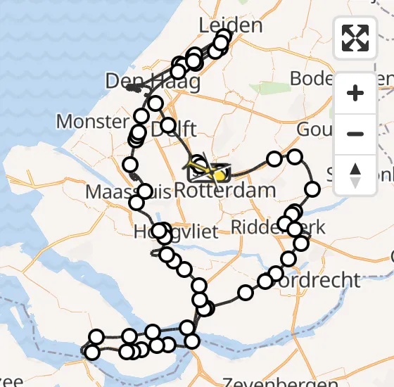 Vlucht Politiehelikopter PH-PXC van Rotterdam The Hague Airport naar Rotterdam The Hague Airport op vrijdag 18 oktober 2024 12:22