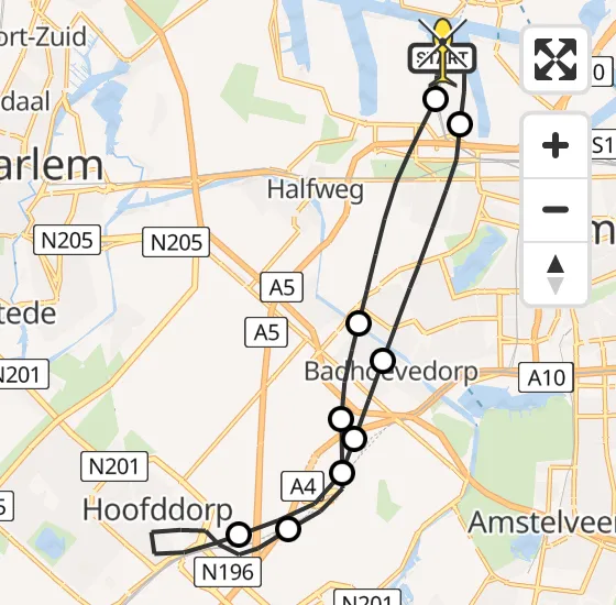 Vlucht Traumahelikopter PH-LLN van Amsterdam Heliport naar Amsterdam Heliport op vrijdag 18 oktober 2024 13:21