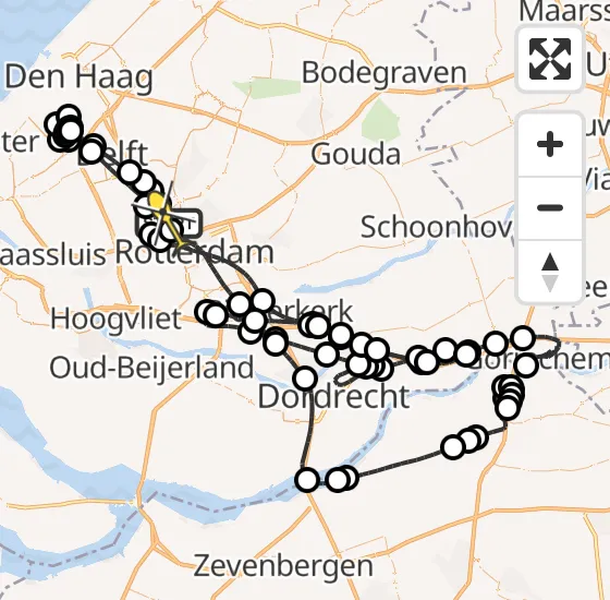 Vlucht Politiehelikopter PH-PXC van Rotterdam The Hague Airport naar Rotterdam The Hague Airport op vrijdag 18 oktober 2024 15:28