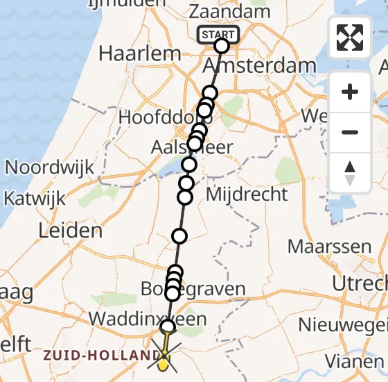 Vlucht Traumahelikopter PH-LLN van Amsterdam Heliport naar Gouda op vrijdag 18 oktober 2024 16:13