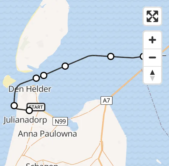 Vlucht Kustwachthelikopter PH-SAR van Vliegveld De Kooy naar Breezanddijk op vrijdag 18 oktober 2024 19:31