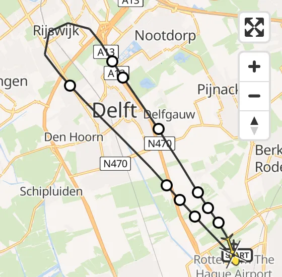 Vlucht Traumahelikopter PH-HVB van Rotterdam The Hague Airport naar Rotterdam The Hague Airport op zaterdag 19 oktober 2024 9:43