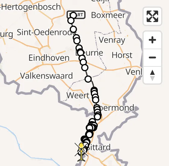 Vlucht Politiehelikopter PH-PXD van Vliegbasis Volkel naar  op zaterdag 19 oktober 2024 13:36