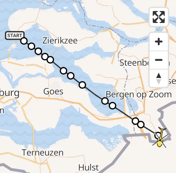 Vlucht Traumahelikopter PH-HVB van Burgh-Haamstede naar Putte op zaterdag 19 oktober 2024 14:01