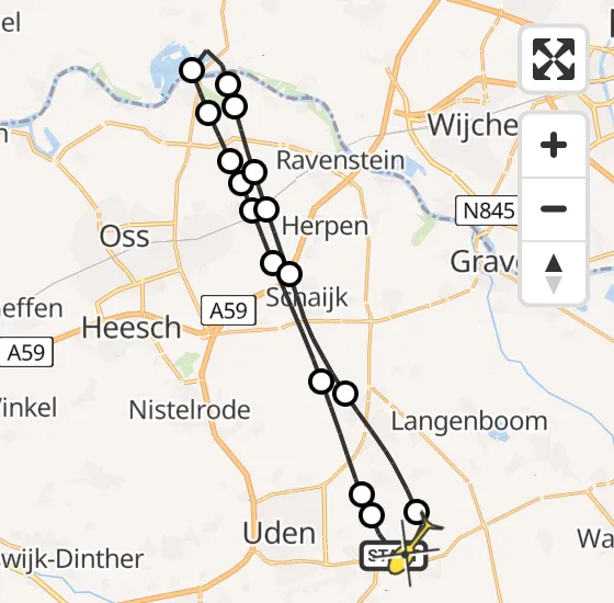 Vlucht Traumahelikopter PH-MAA van Vliegbasis Volkel naar Vliegbasis Volkel op zaterdag 19 oktober 2024 14:28