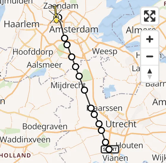 Vlucht Traumahelikopter PH-LLN van Nieuwegein naar Amsterdam Heliport op zaterdag 19 oktober 2024 16:01