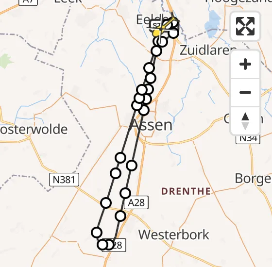 Vlucht Traumahelikopter PH-TTR van Groningen Airport Eelde naar Groningen Airport Eelde op zondag 20 oktober 2024 2:25