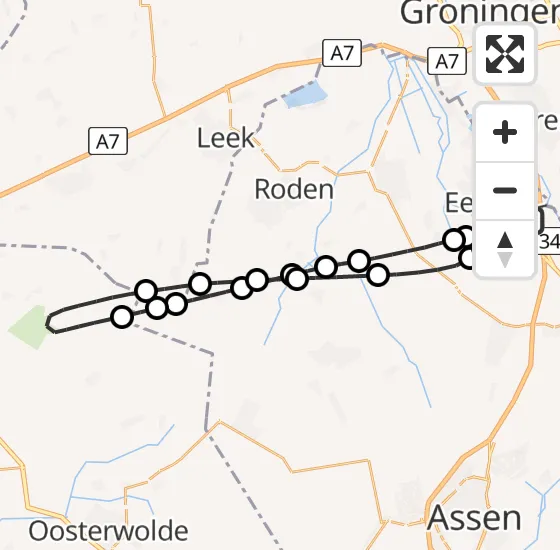 Vlucht Traumahelikopter PH-TTR van Groningen Airport Eelde naar Groningen Airport Eelde op zondag 20 oktober 2024 3:49