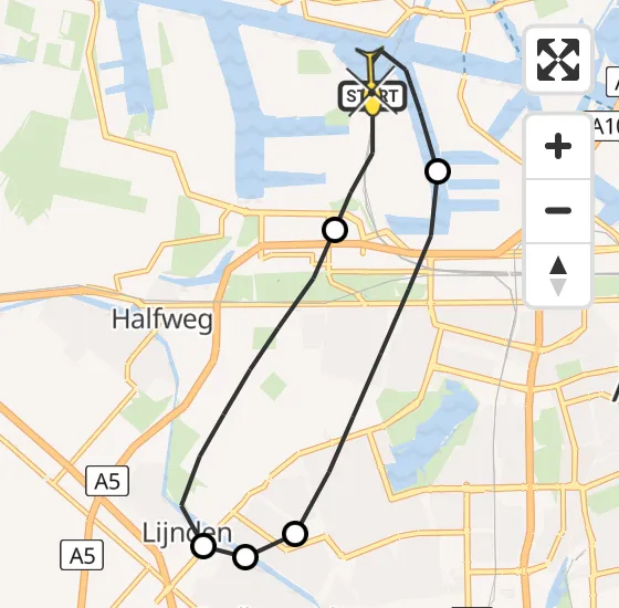 Vlucht Traumahelikopter PH-LLN van Amsterdam Heliport naar Amsterdam Heliport op zondag 20 oktober 2024 12:07