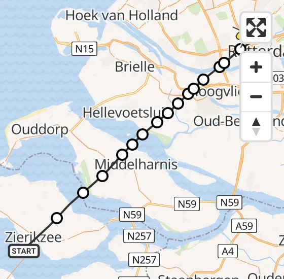 Vlucht Traumahelikopter PH-HVB van Zierikzee naar Rotterdam The Hague Airport op zondag 20 oktober 2024 13:14