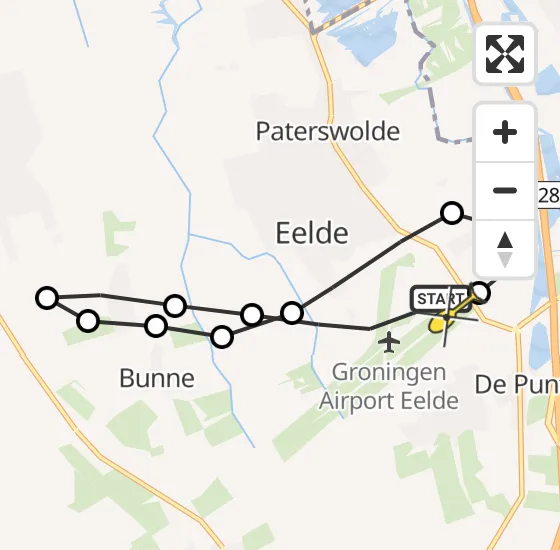 Vlucht Traumahelikopter PH-TTR van Groningen Airport Eelde naar Groningen Airport Eelde op zondag 20 oktober 2024 13:16