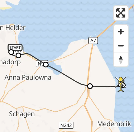 Vlucht Kustwachthelikopter PH-SAR van Vliegveld De Kooy naar Medemblik op zondag 20 oktober 2024 15:32