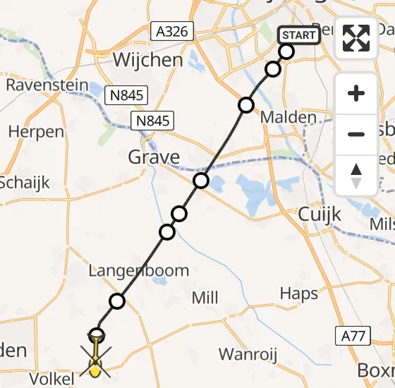 Vlucht Traumahelikopter PH-MAA van Radboud Universitair Medisch Centrum naar Vliegbasis Volkel op zondag 20 oktober 2024 19:47