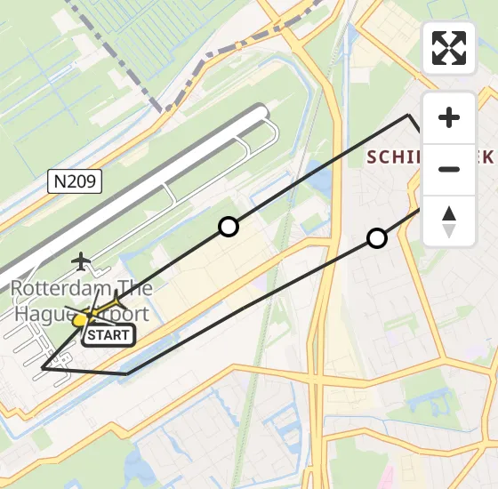 Vlucht Traumahelikopter PH-HVB van Rotterdam The Hague Airport naar Rotterdam The Hague Airport op maandag 21 oktober 2024 12:23