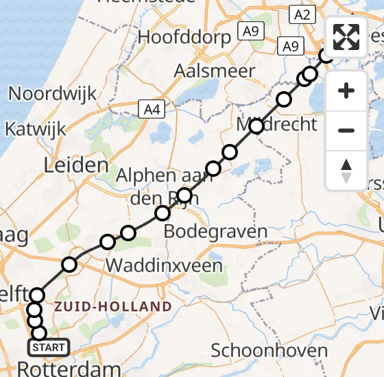 Vlucht Politiehelikopter PH-PXC van Rotterdam The Hague Airport naar Amsterdam op maandag 21 oktober 2024 14:15