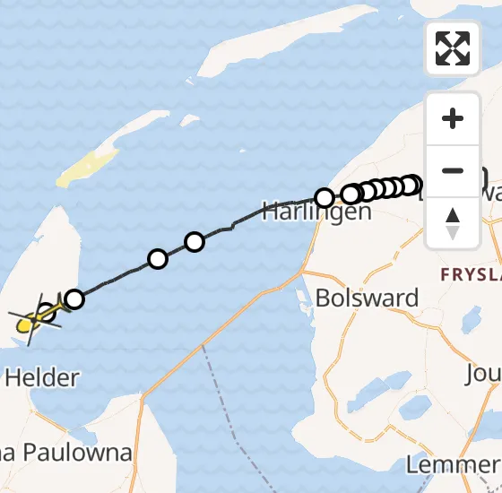 Vlucht Ambulancehelikopter PH-OOP van Marsum naar Den Burg op maandag 21 oktober 2024 15:23