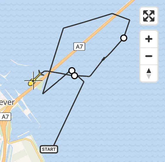 Vlucht Kustwachthelikopter PH-SAR van Wieringerwerf naar Den Oever op maandag 21 oktober 2024 15:57