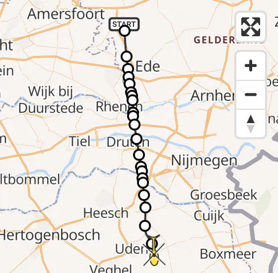 Vlucht Traumahelikopter PH-MAA van Barneveld naar Vliegbasis Volkel op maandag 21 oktober 2024 17:11