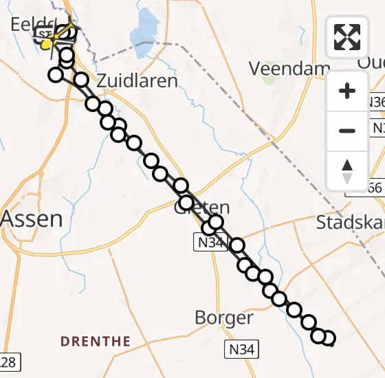 Vlucht Traumahelikopter PH-DOC van Groningen Airport Eelde naar Groningen Airport Eelde op maandag 21 oktober 2024 17:23