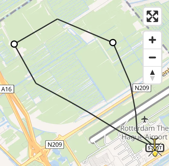 Vlucht Traumahelikopter PH-HVB van Rotterdam The Hague Airport naar Rotterdam The Hague Airport op maandag 21 oktober 2024 18:26