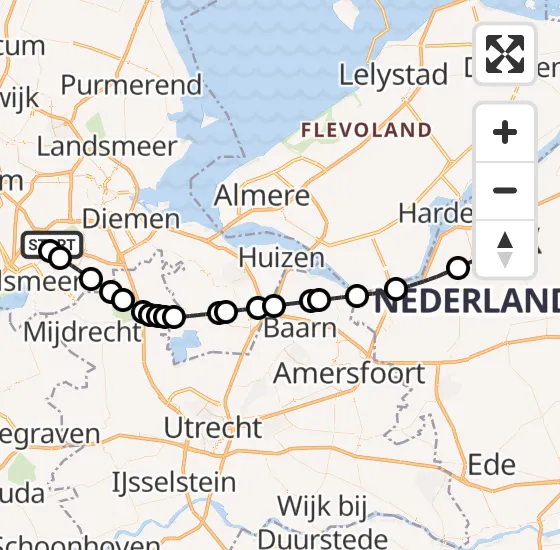 Vlucht Politiehelikopter PH-PXX van Schiphol naar Ermelo op maandag 21 oktober 2024 19:00