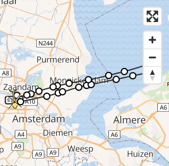 Vlucht Traumahelikopter PH-LLN van Amsterdam Heliport naar Amsterdam Heliport op dinsdag 22 oktober 2024 3:17