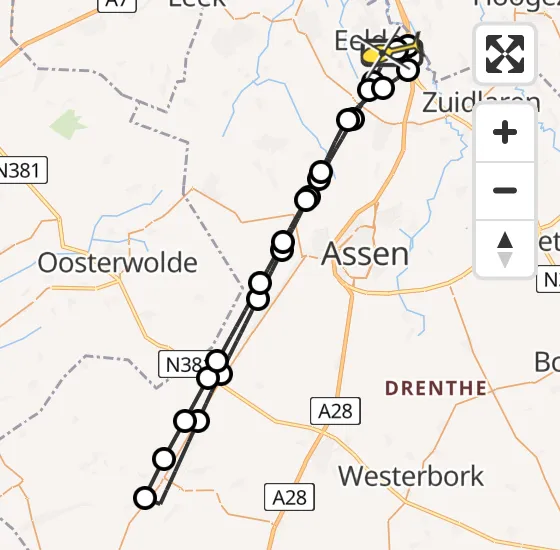 Vlucht Traumahelikopter PH-DOC van Groningen Airport Eelde naar Groningen Airport Eelde op dinsdag 22 oktober 2024 8:50