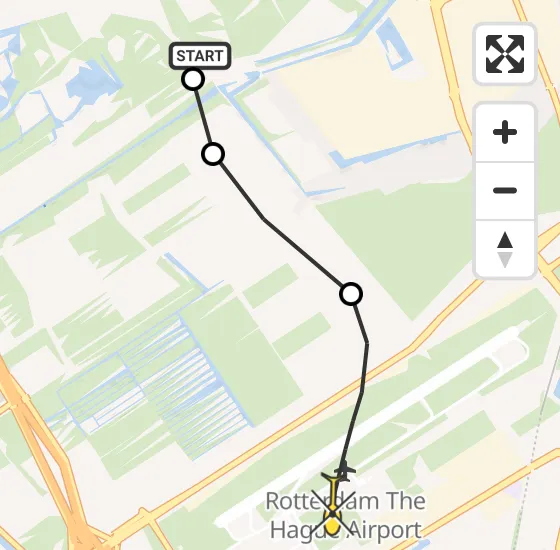 Vlucht Traumahelikopter PH-HVB van Berkel en Rodenrijs naar Rotterdam The Hague Airport op dinsdag 22 oktober 2024 10:02