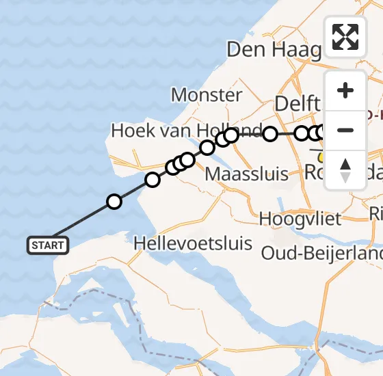 Vlucht Kustwachthelikopter PH-NCG van  naar Rotterdam The Hague Airport op dinsdag 22 oktober 2024 10:28