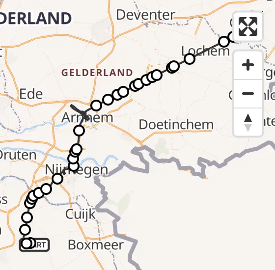 Vlucht Politiehelikopter PH-PXD van Vliegbasis Volkel naar Markelo op dinsdag 22 oktober 2024 12:45