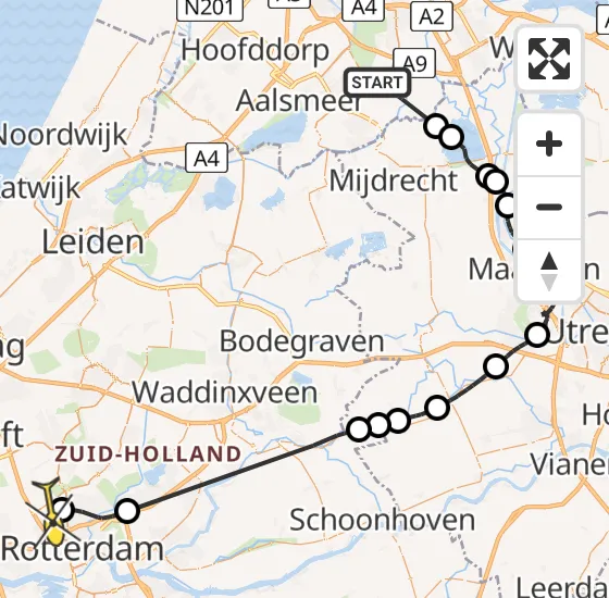 Vlucht Politiehelikopter PH-PXB van Amstelveen naar Rotterdam The Hague Airport op dinsdag 22 oktober 2024 12:53