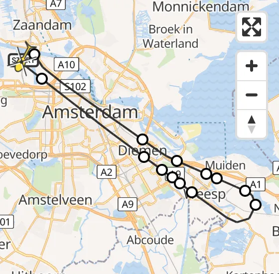 Vlucht Traumahelikopter PH-LLN van Amsterdam Heliport naar Amsterdam Heliport op dinsdag 22 oktober 2024 14:08