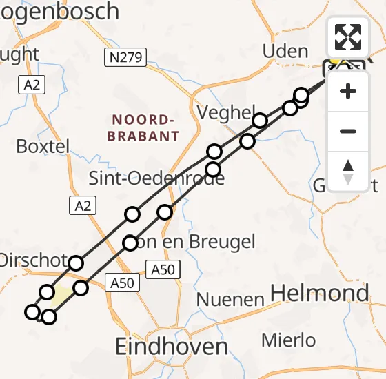 Vlucht Traumahelikopter PH-MAA van Vliegbasis Volkel naar Vliegbasis Volkel op dinsdag 22 oktober 2024 14:58