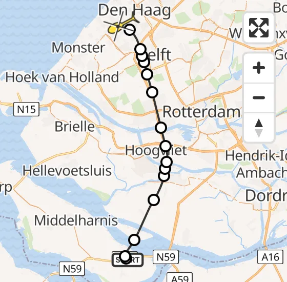 Vlucht Traumahelikopter PH-LLN van Ooltgensplaat naar Den Haag op dinsdag 22 oktober 2024 15:49