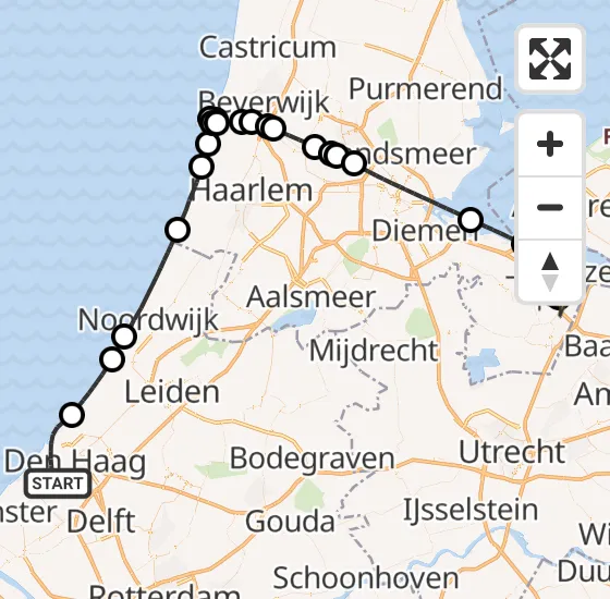 Vlucht Traumahelikopter PH-LLN van Den Haag naar Naarden op dinsdag 22 oktober 2024 16:14