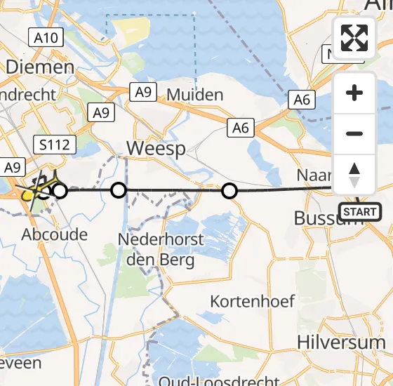 Vlucht Traumahelikopter PH-LLN van Naarden naar Academisch Medisch Centrum (AMC) op dinsdag 22 oktober 2024 16:43