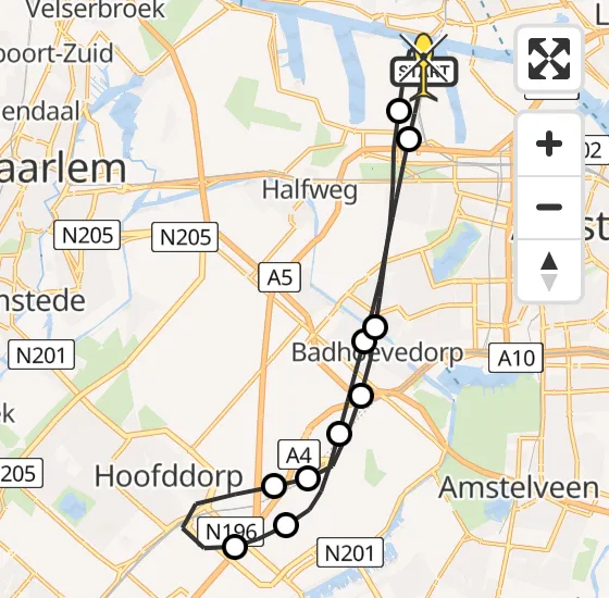 Vlucht Traumahelikopter PH-LLN van Amsterdam Heliport naar Amsterdam Heliport op dinsdag 22 oktober 2024 17:24