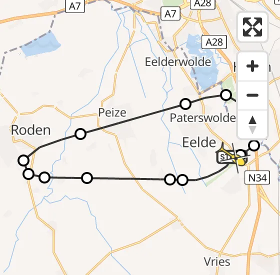 Vlucht Traumahelikopter PH-TTR van Groningen Airport Eelde naar Groningen Airport Eelde op dinsdag 22 oktober 2024 17:45