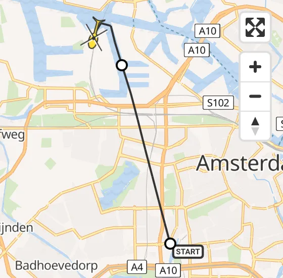 Vlucht Traumahelikopter PH-LLN van VU Medisch Centrum Amsterdam naar Amsterdam Heliport op dinsdag 22 oktober 2024 17:58