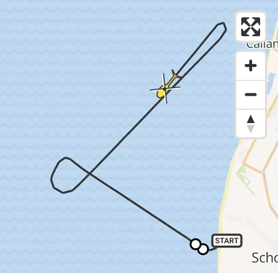 Vlucht Kustwachthelikopter PH-SAR van Schoorl naar  op dinsdag 22 oktober 2024 18:46