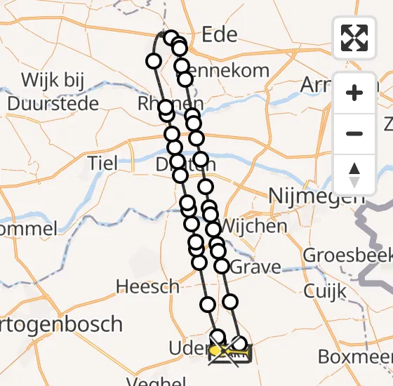 Vlucht Traumahelikopter PH-MAA van Vliegbasis Volkel naar Vliegbasis Volkel op woensdag 23 oktober 2024 0:43