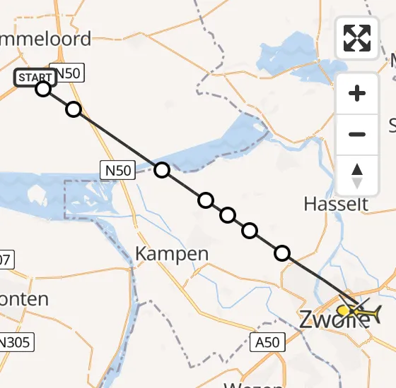 Vlucht Traumahelikopter PH-LLN van Emmeloord naar Zwolle op woensdag 23 oktober 2024 3:02