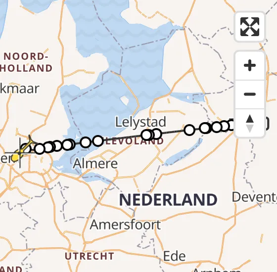 Vlucht Traumahelikopter PH-LLN van Zwolle naar Amsterdam Heliport op woensdag 23 oktober 2024 3:28