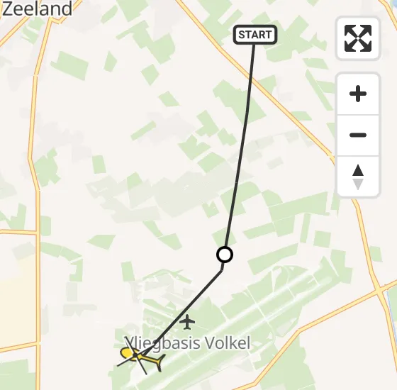 Vlucht Traumahelikopter PH-MAA van Zeeland naar Vliegbasis Volkel op woensdag 23 oktober 2024 14:40