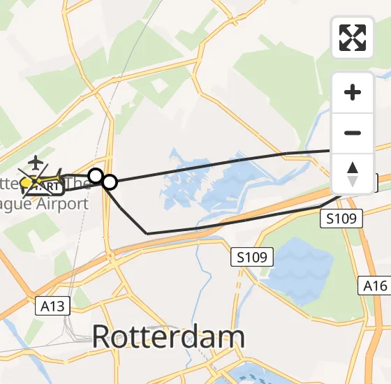 Vlucht Traumahelikopter PH-HVB van Rotterdam The Hague Airport naar Rotterdam The Hague Airport op woensdag 23 oktober 2024 16:17