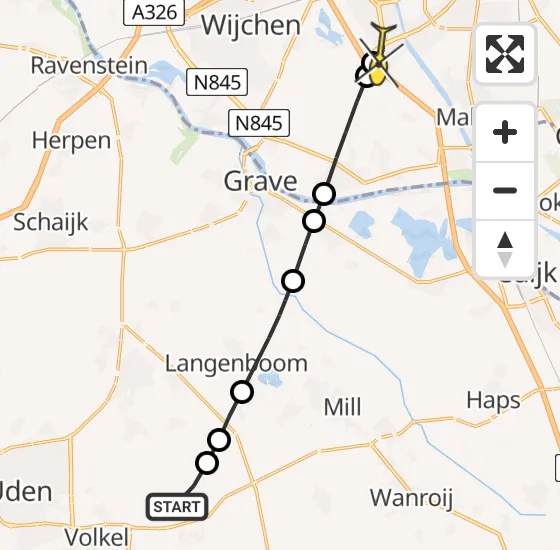 Vlucht Traumahelikopter PH-MAA van Vliegbasis Volkel naar Nijmegen op woensdag 23 oktober 2024 16:20