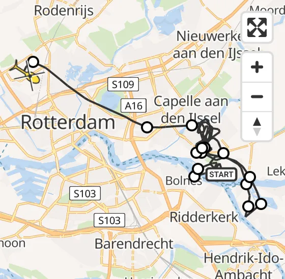 Vlucht Politiehelikopter PH-PXB van Krimpen aan de Lek naar Rotterdam The Hague Airport op woensdag 23 oktober 2024 16:46