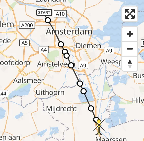 Vlucht Traumahelikopter PH-LLN van Amsterdam Heliport naar Breukelen op woensdag 23 oktober 2024 18:18