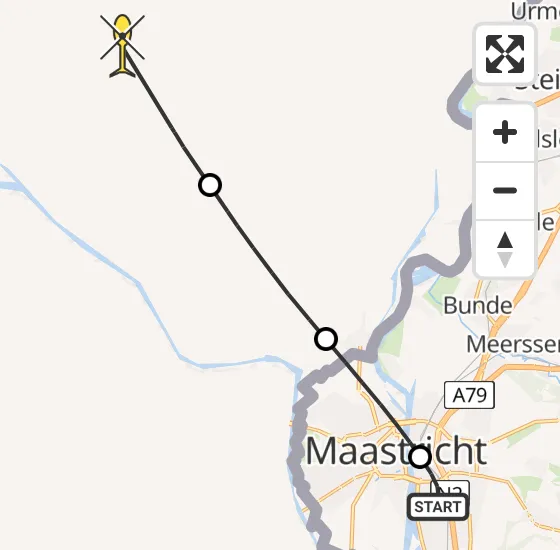 Vlucht Traumahelikopter PH-HVB van Maastricht UMC+ naar Genk op donderdag 24 oktober 2024 0:07