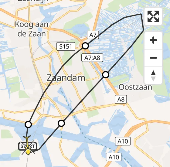 Vlucht Traumahelikopter PH-LLN van Amsterdam Heliport naar Amsterdam Heliport op donderdag 24 oktober 2024 9:53